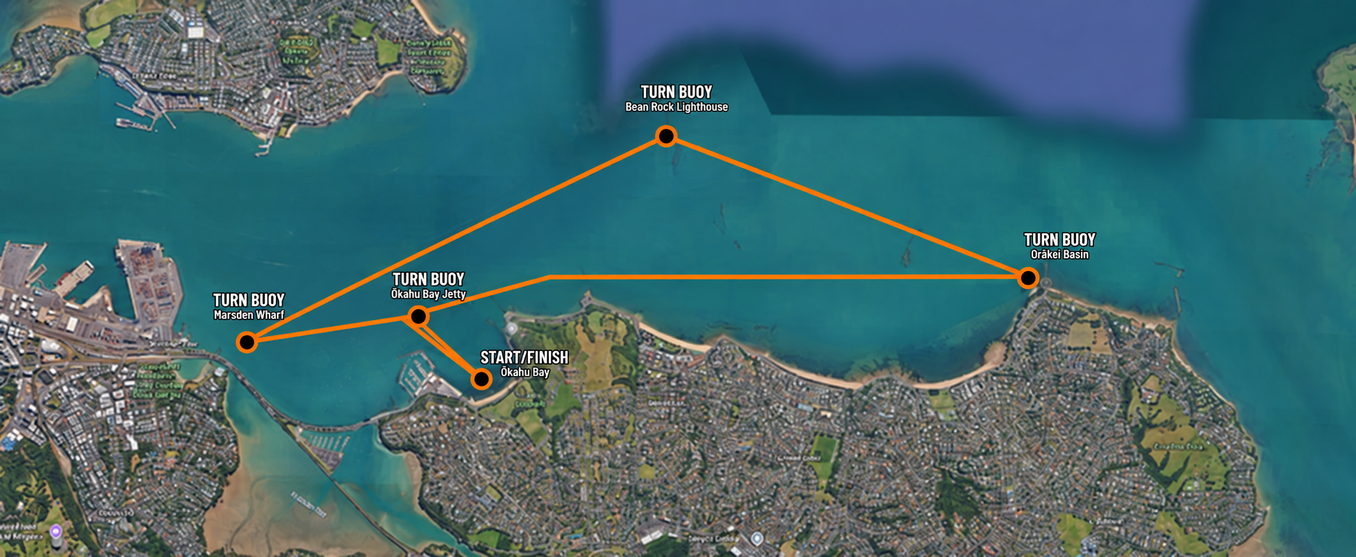 Race 1 course map — Okahu Bay, Auckland